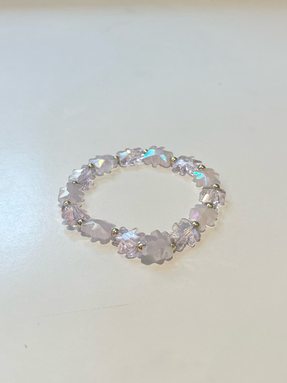 Delicate Pale Pink Crystal Stretch Bracelet